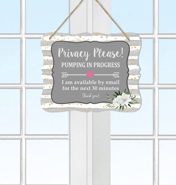 Privacy Please Pumping In Progress Sign