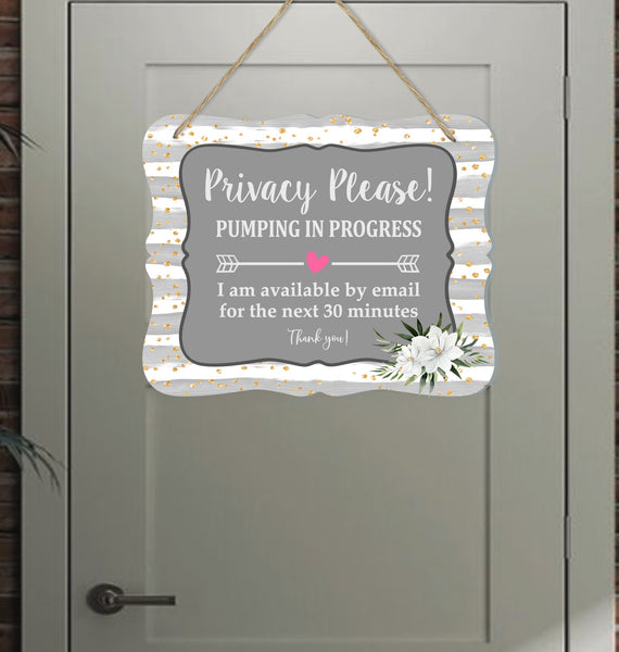 Privacy Please Pumping In Progress Sign