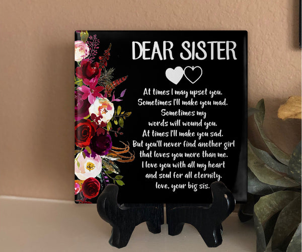 6x6 Dear Sister Personalized Tile