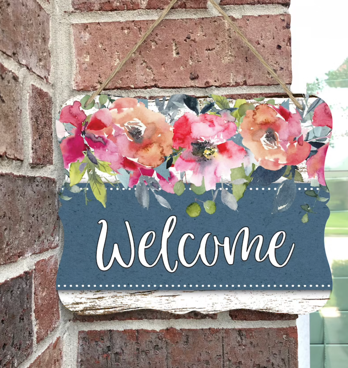 Floral Welcome Door Sign