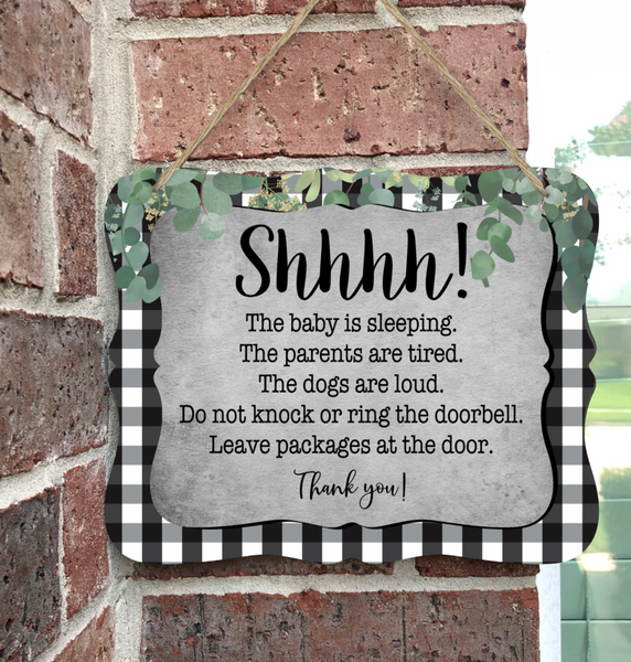 Shhh Nap time Don't Ring Doorbell Sign