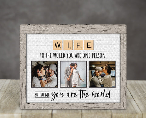 Personalized Scrabble Tile Photo Frame For Wife- Gift for Wife, Anniversary Gift for Her, Wife Birthday Gift, Valentines Day Gift, Christmas Gift