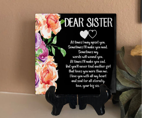 6x6 Dear Sister Personalized Tile