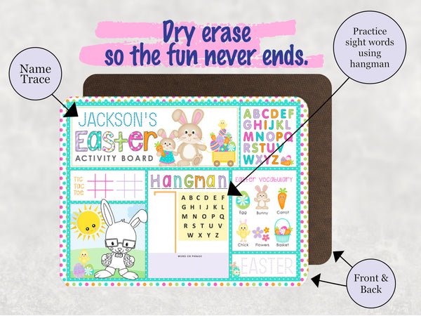 Personalized Easter Activity Dry Erase Board | Easter Basket Stuffer | Easter Gift Boys & Girls