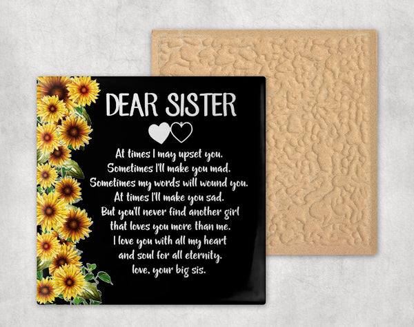 6x6 Dear Sister Personalized Tile