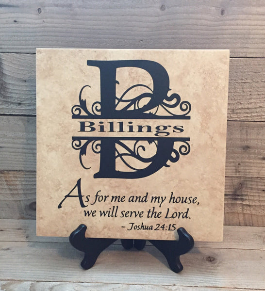 12x12 Joshua 24:15 Personalized Tile