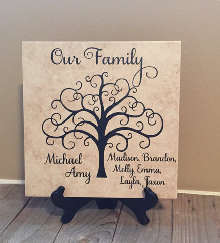 12x12 Family Tree Personalized Tile