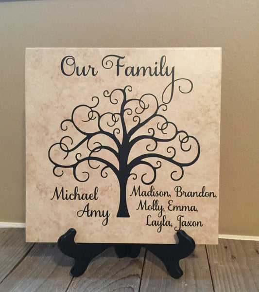 12x12 Family Tree Personalized Tile