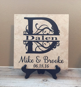 12x12 Decorative Family Name Personalized Tile