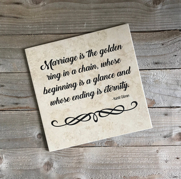 12x12 Marriage Quote Personalized Tile