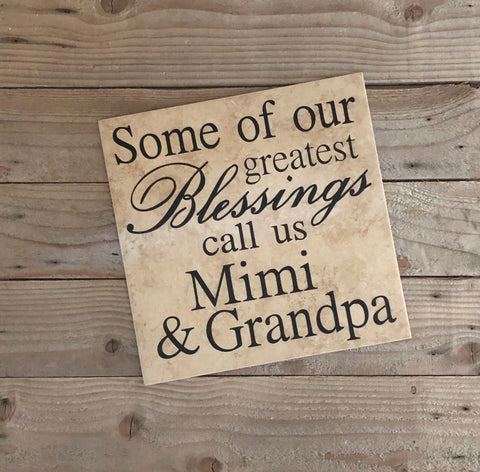 12x12 Greatest Blessings for Grandparents Tile