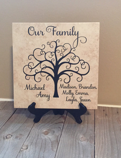 12x12 Family Tree Personalized Tile