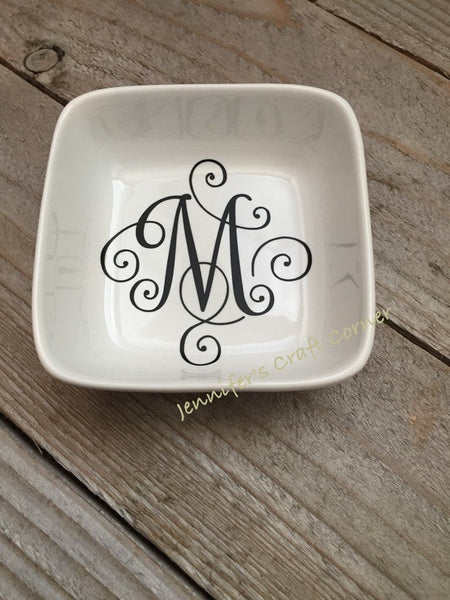 Single Initial Personalized Jewelry Dish