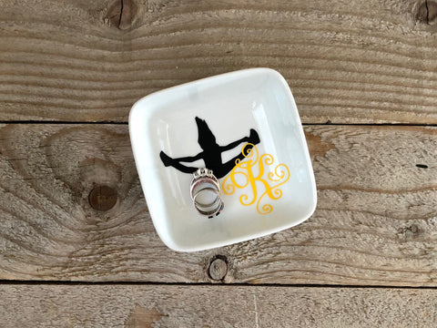 Gymnastics Cheerleader Jewelry Dish