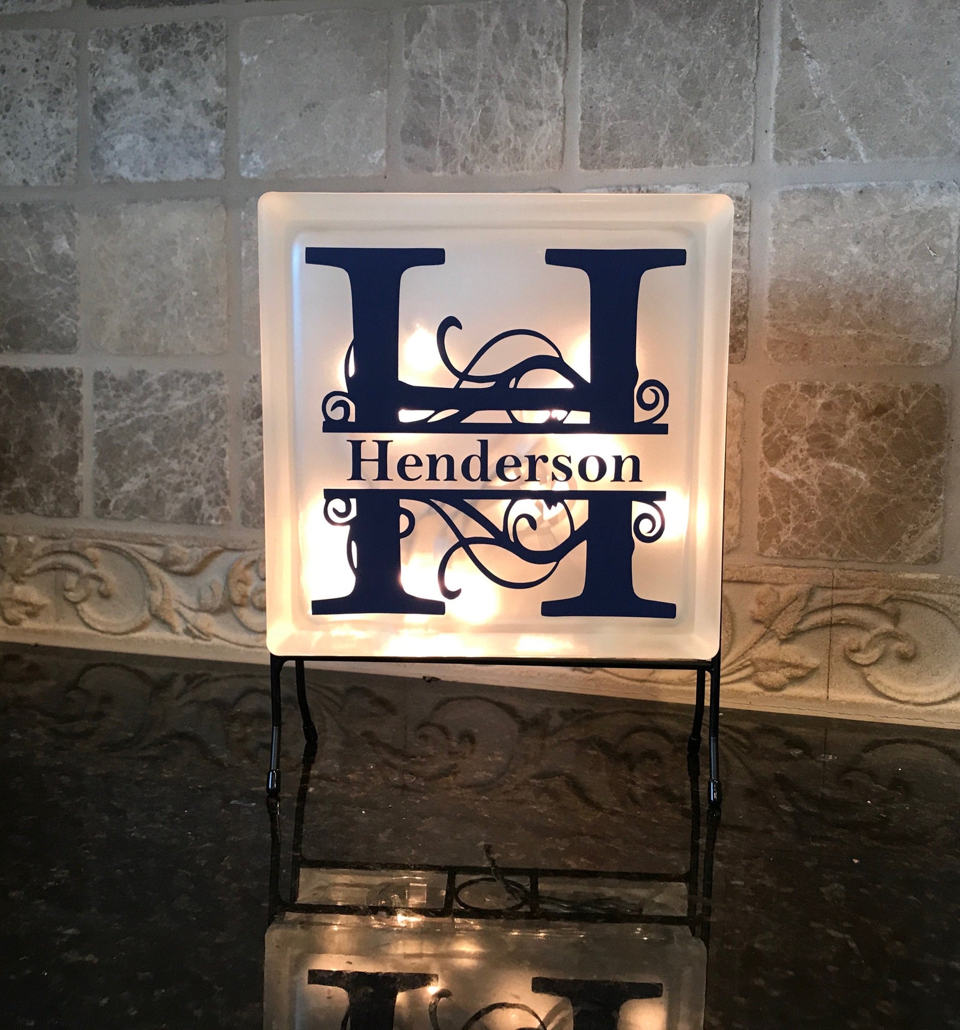 Monogram with Last Name Personalized Light- Kitchen Decor, Wedding Gift Couple, Last Name Sign, Monogrammed Gift