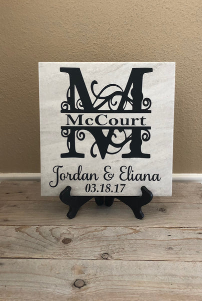 12x12 Decorative Family Name Personalized Tile