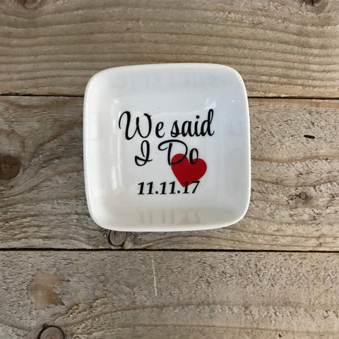 I Do Personalized Jewelry Dish