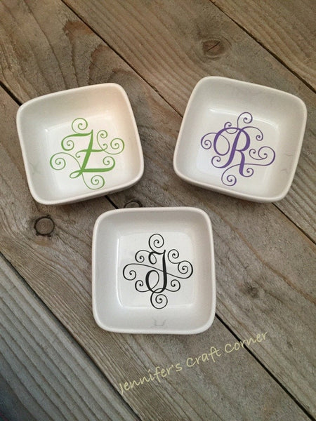 Single Initial Personalized Jewelry Dish