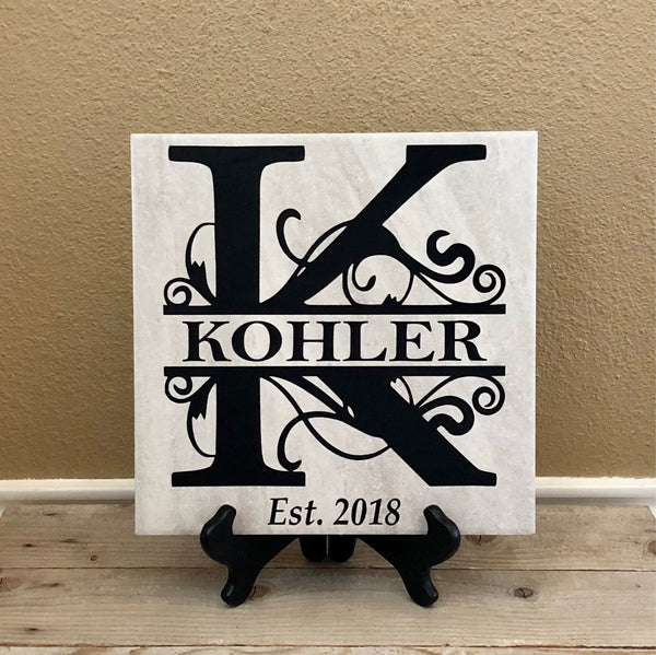 12x12 Letter and Last Name Personalized Tile