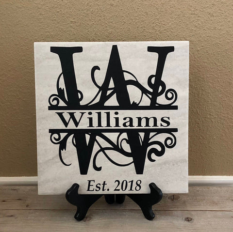 12x12 Last Name Established Personalized Tile