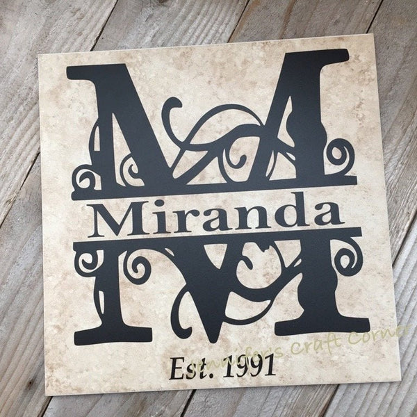 12x12 Last Name Established Personalized Tile