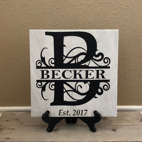 12x12 Letter and Last Name Personalized Tile