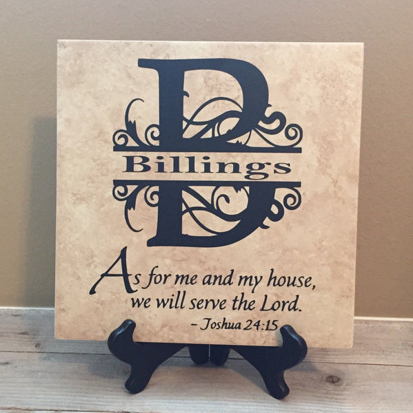 12x12 Joshua 24:15 Personalized Tile