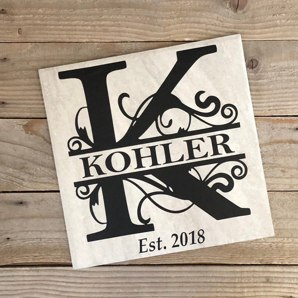 12x12 Letter and Last Name Personalized Tile