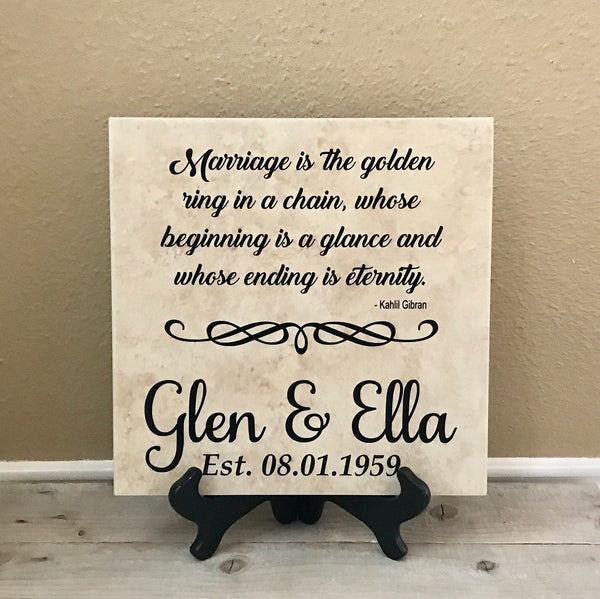 12x12 Anniversary Personalized Tile