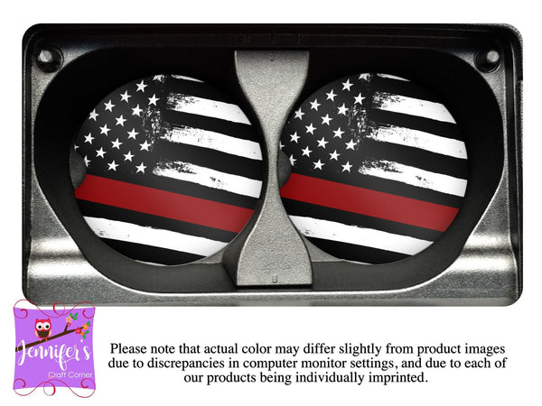 Thin Red Line Car Coaster Set