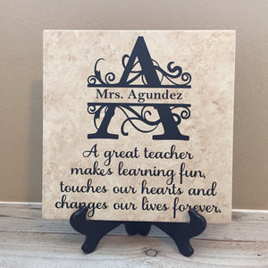 12x12 Teacher Personalized Tile