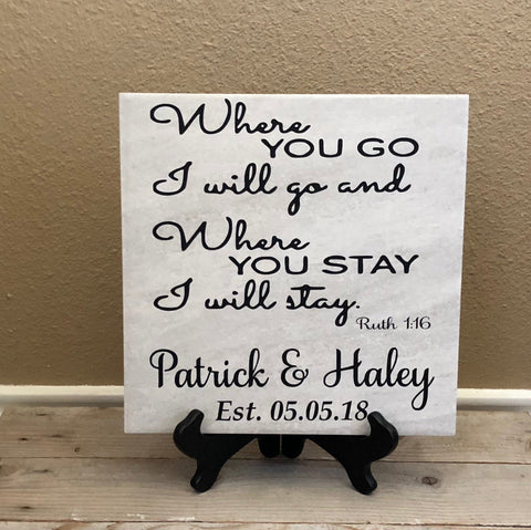 12x12 Where You Will Go Personalized Tile