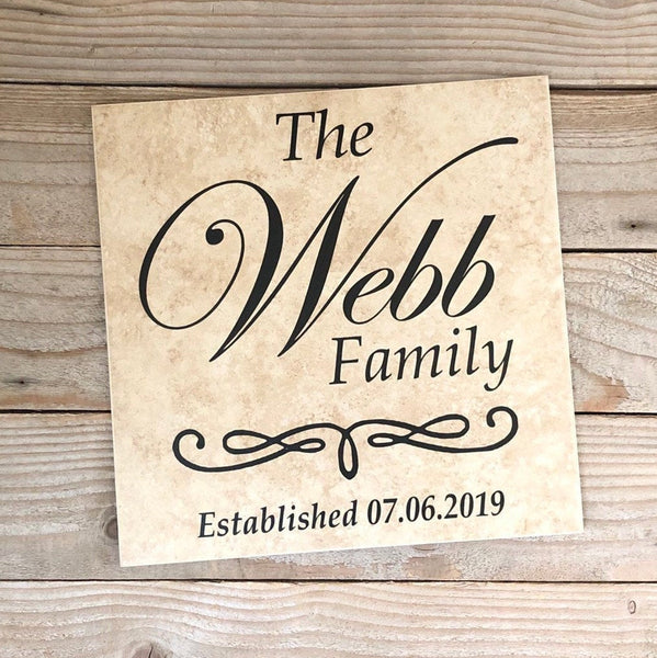 12x12 Family Last Name Personalized Tile