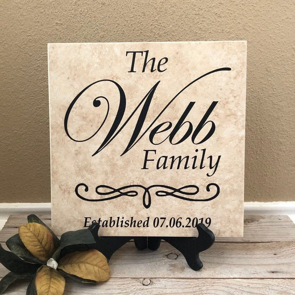 12x12 Family Last Name Personalized Tile