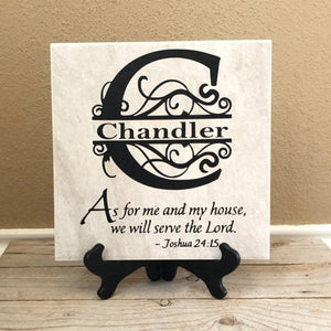 12x12 Joshua 24:15 Personalized Tile