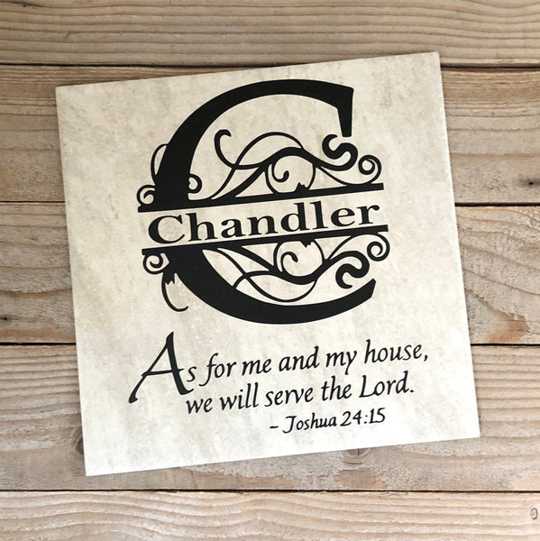12x12 Joshua 24:15 Personalized Tile