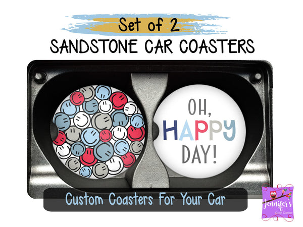 Oh Happy Day Car Coasters