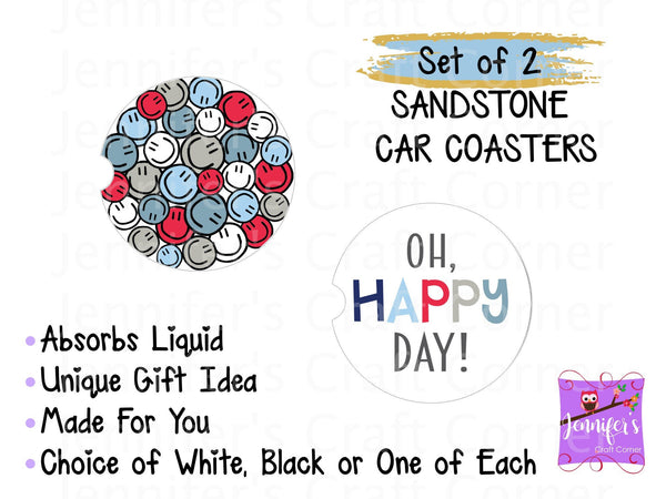 Oh Happy Day Car Coasters