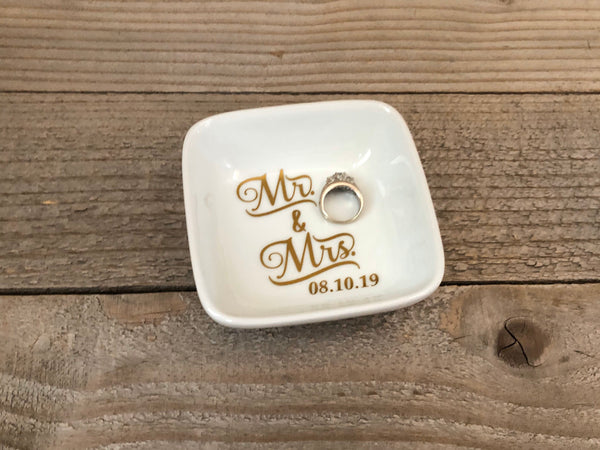 Mr & Mrs Personalized Jewelry Dish