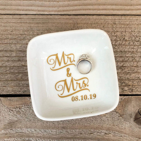 Mr & Mrs Personalized Jewelry Dish