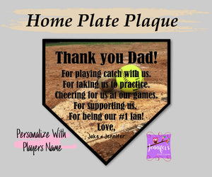 Home Plate Baseball & Softball Dad Plaque