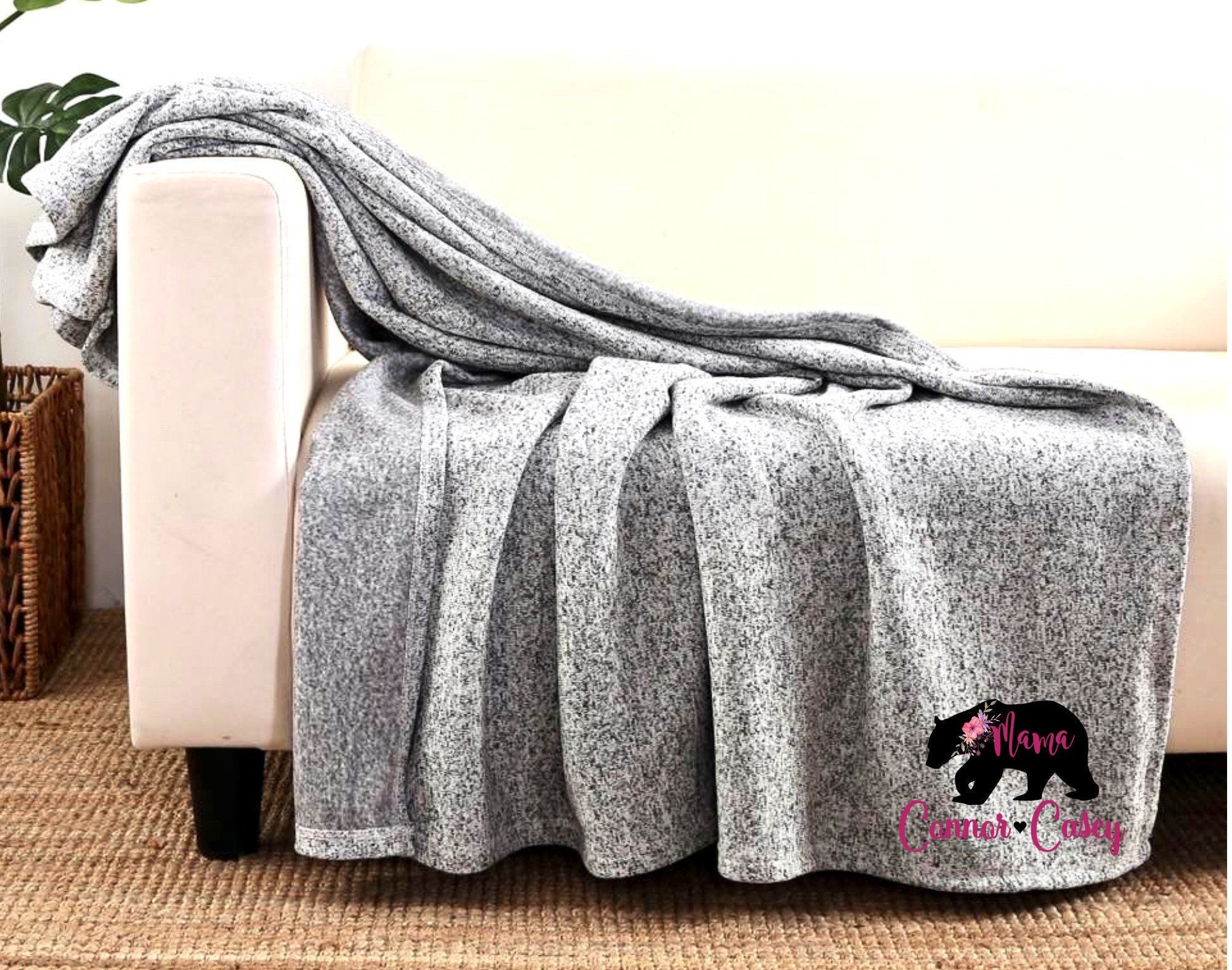 Mama Bear Personalized Throw Blanket