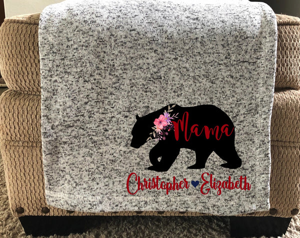 Mama Bear Personalized Throw Blanket