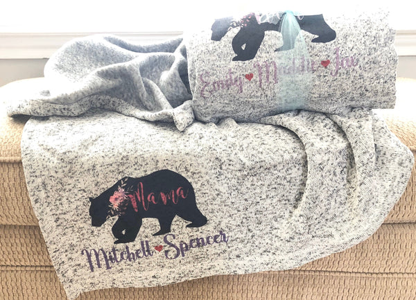 Grandma Bear Personalized Throw Blanket