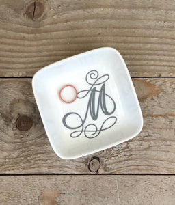 Personalized Script Initial Jewelry Dish