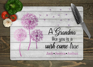 Grandma Personalized Glass Cutting Board