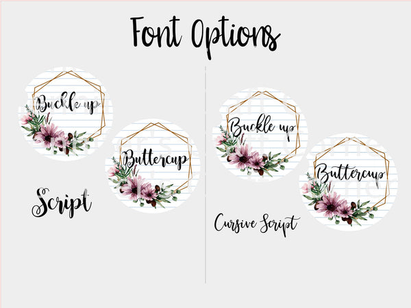 Buckle Up Buttercup Floral Car Coasters