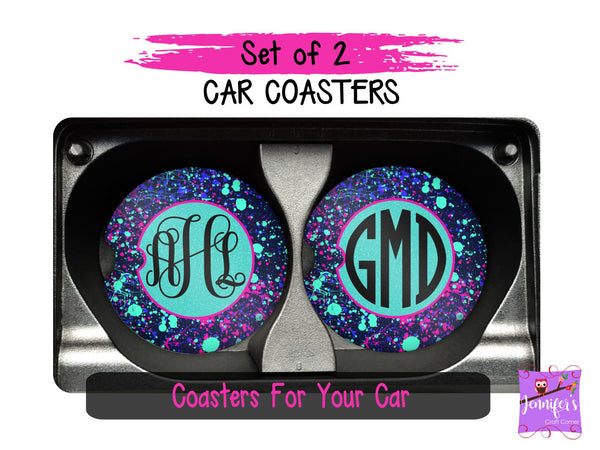 Monogrammed Designed Car Coasters