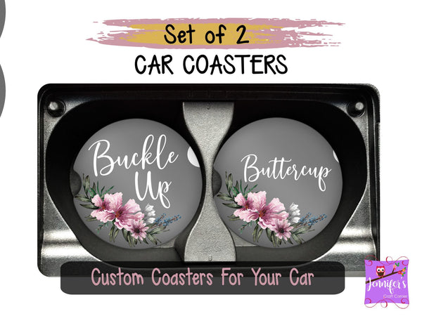 Buckle Up Buttercup Car Coaster Set