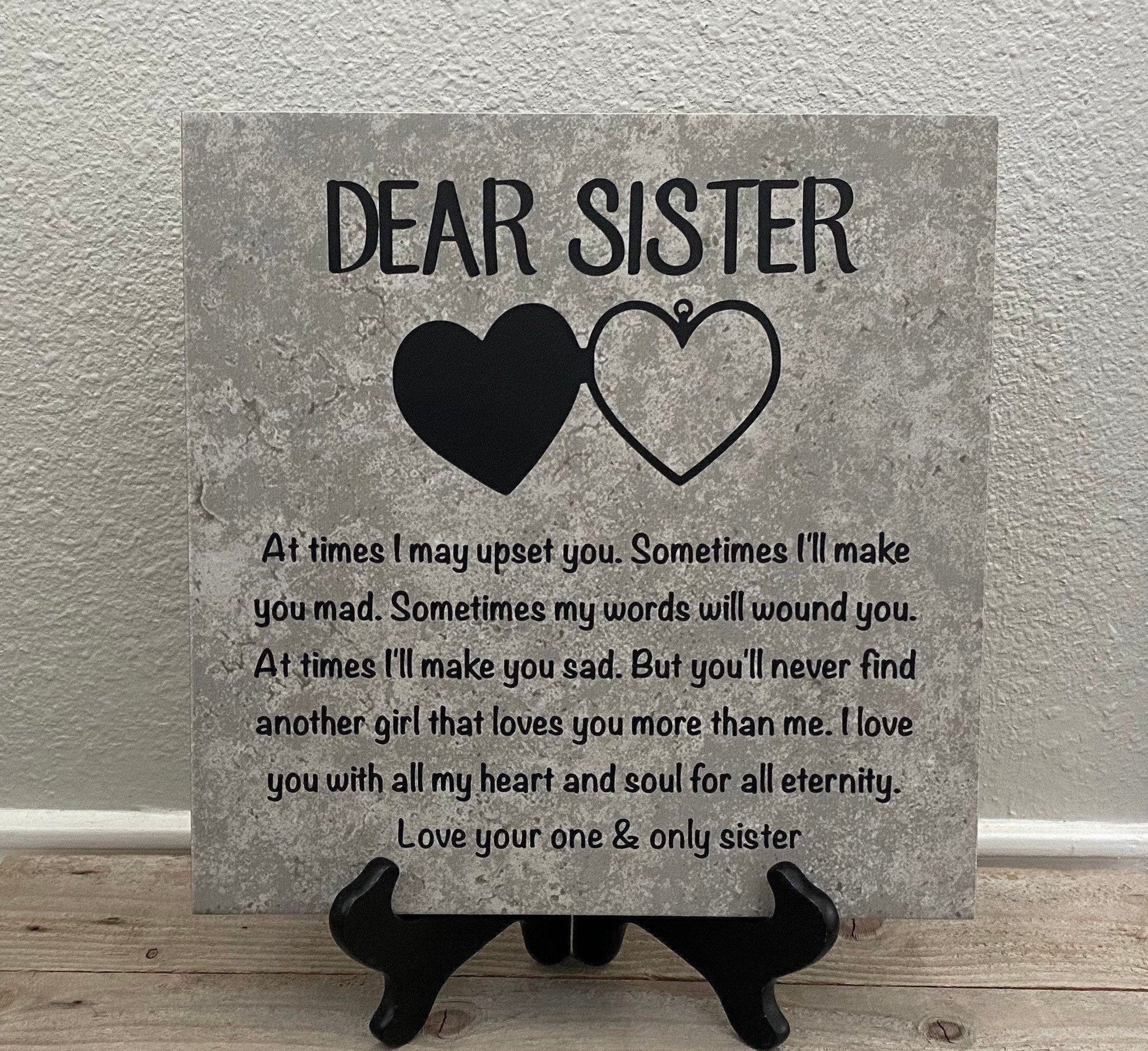 12x12 Dear Sister Personalized Tile